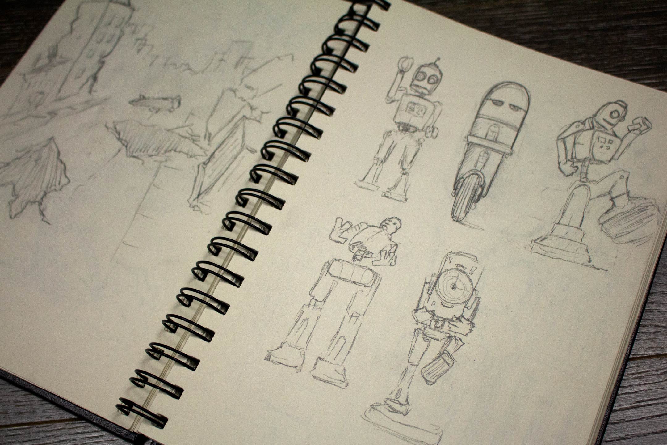 Alien Robot Monster Wall Mural Sketches