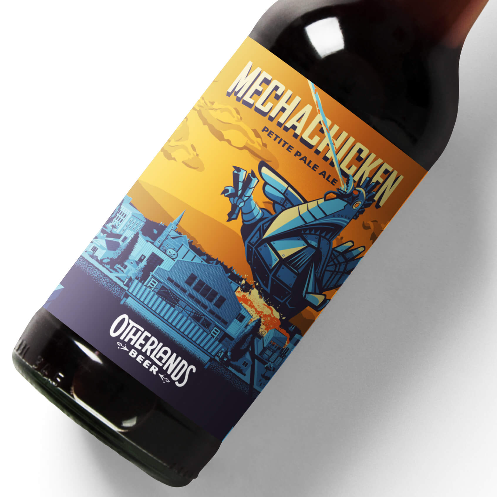 Otherlands Beer - Mechachicken - Bottle Label